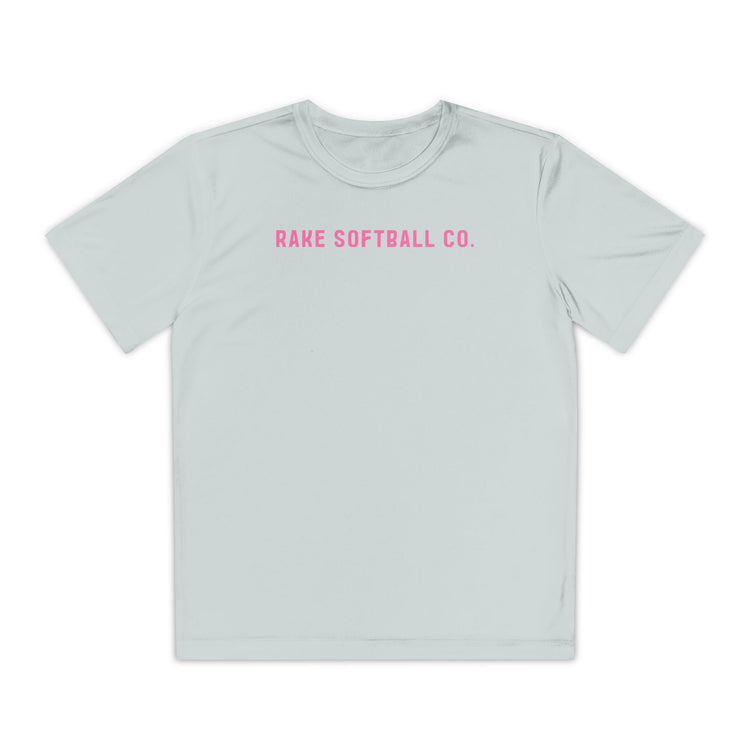 Kids Rake Softball Company Dry Fit Tee - Rake Baseball Company - RAKE BASEBALL | BASEBALL T-SHIRT | BASEBALL CLOTHING | GOOD VIBES ONLY