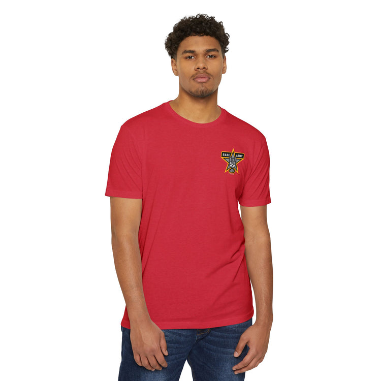 Unisex Graphic Rake Army T-Shirt, Casual Tee, Vintage Style, Gift for Music Lovers, Comfortable Everyday Wear, Birthday Gift, Festival Outfit - Rake Baseball Company - RAKE BASEBALL | BASEBALL T-SHIRT | BASEBALL CLOTHING | GOOD VIBES ONLY