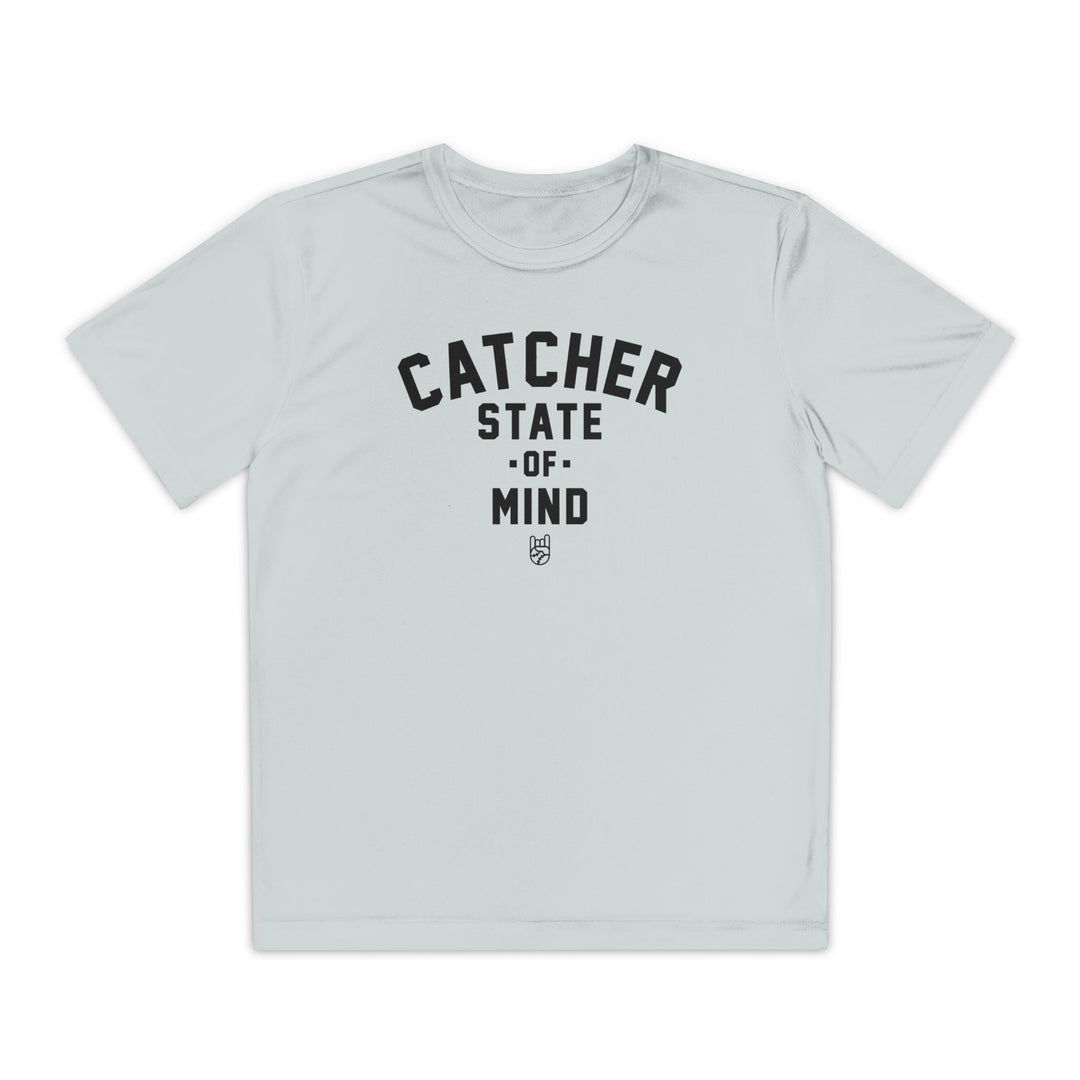 Kids Catcher State Of Mind Dry Fit Tee - Rake Baseball Company - RAKE BASEBALL | BASEBALL T-SHIRT | BASEBALL CLOTHING | GOOD VIBES ONLY