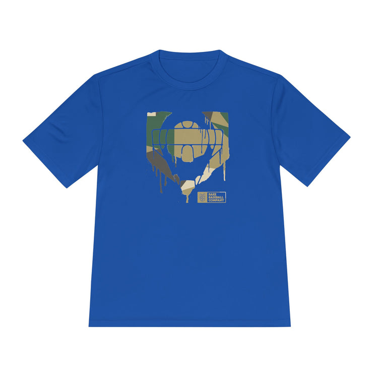 Catcher's Camo Drip Dry Fit Tee - Rake Baseball Company - RAKE BASEBALL | BASEBALL T-SHIRT | BASEBALL CLOTHING | GOOD VIBES ONLY