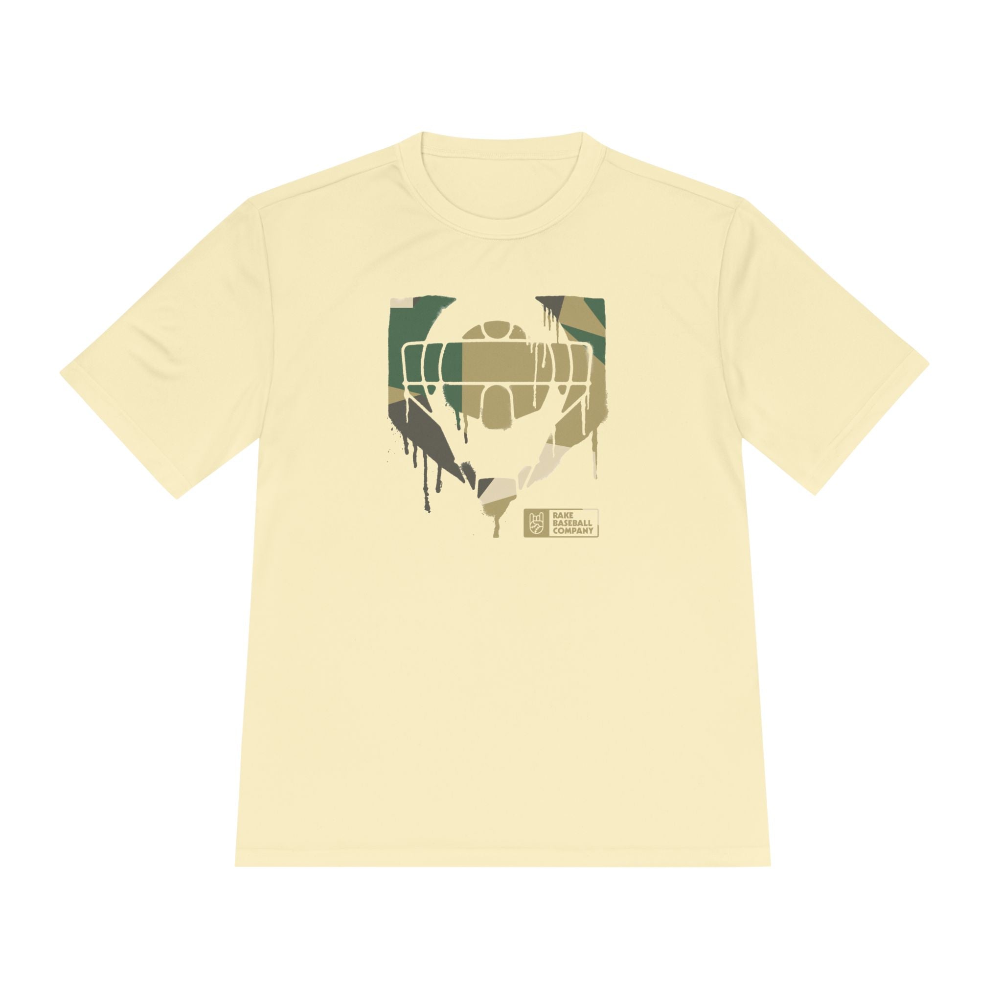 Catcher's Camo Drip Dry Fit Tee - Rake Baseball Company - RAKE BASEBALL | BASEBALL T-SHIRT | BASEBALL CLOTHING | GOOD VIBES ONLY