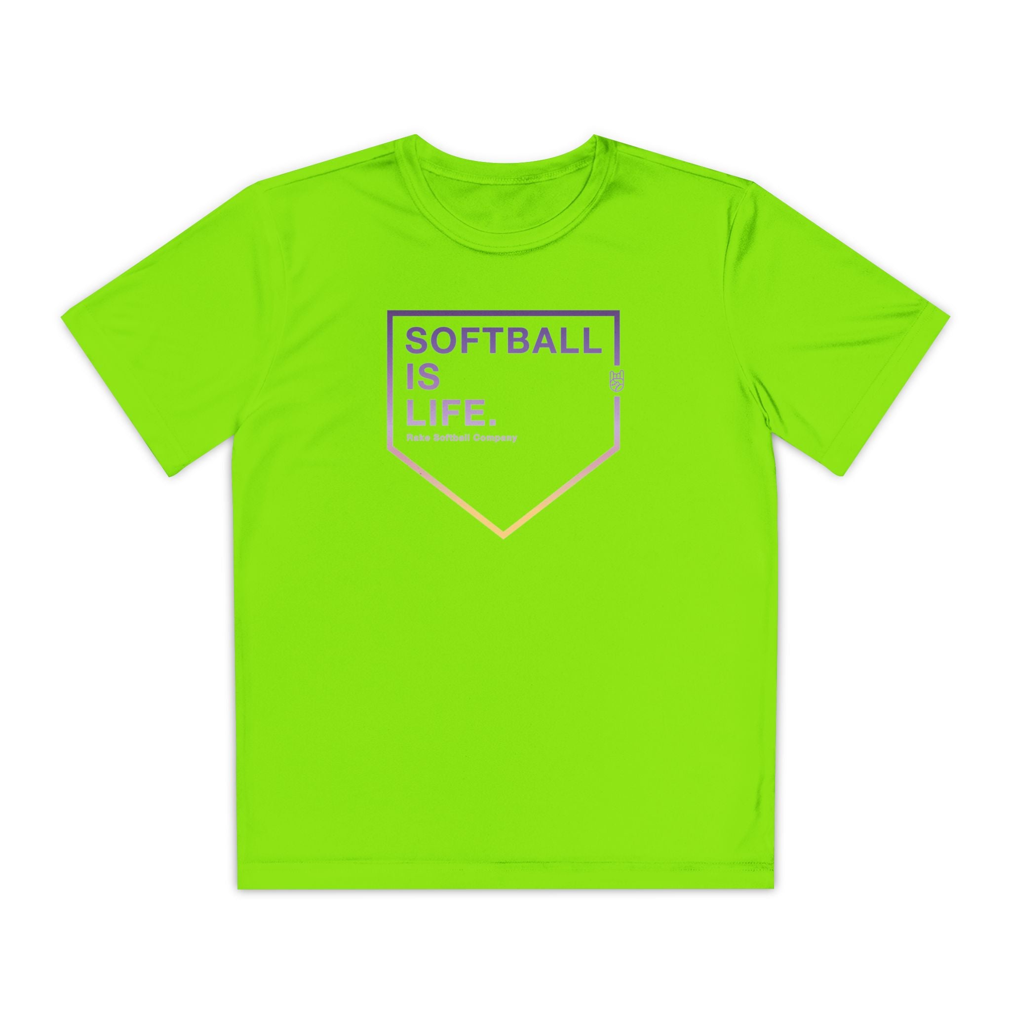 Kids Softball Is Life Dry Fit Tee - Rake Baseball Company - RAKE BASEBALL | BASEBALL T-SHIRT | BASEBALL CLOTHING | GOOD VIBES ONLY