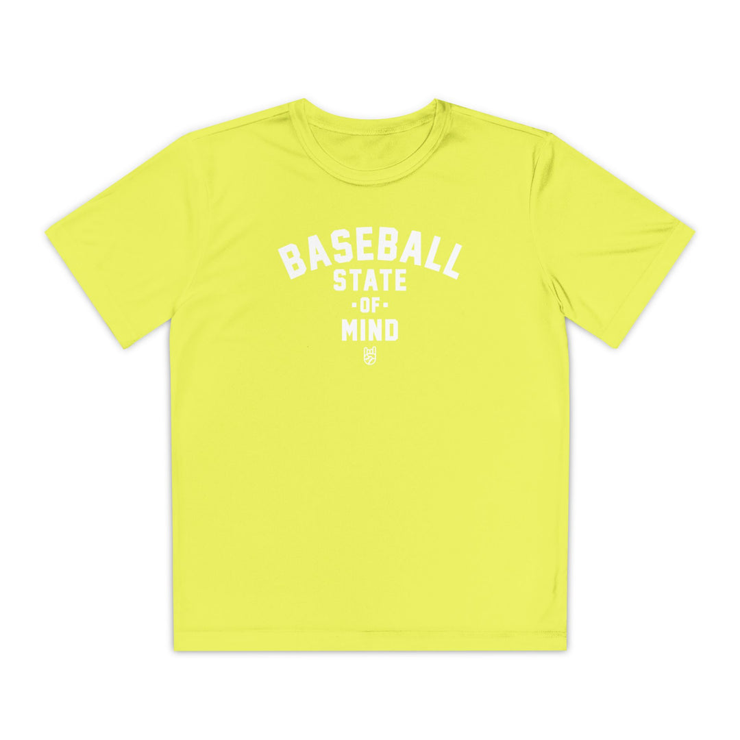 Kids Baseball State Of Mind Dry Fit Tee - Rake Baseball Company - RAKE BASEBALL | BASEBALL T-SHIRT | BASEBALL CLOTHING | GOOD VIBES ONLY