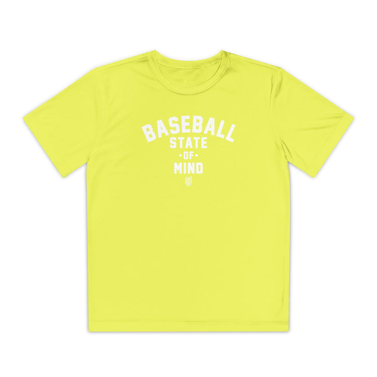 Kids Baseball State Of Mind Dry Fit Tee - Rake Baseball Company - RAKE BASEBALL | BASEBALL T-SHIRT | BASEBALL CLOTHING | GOOD VIBES ONLY