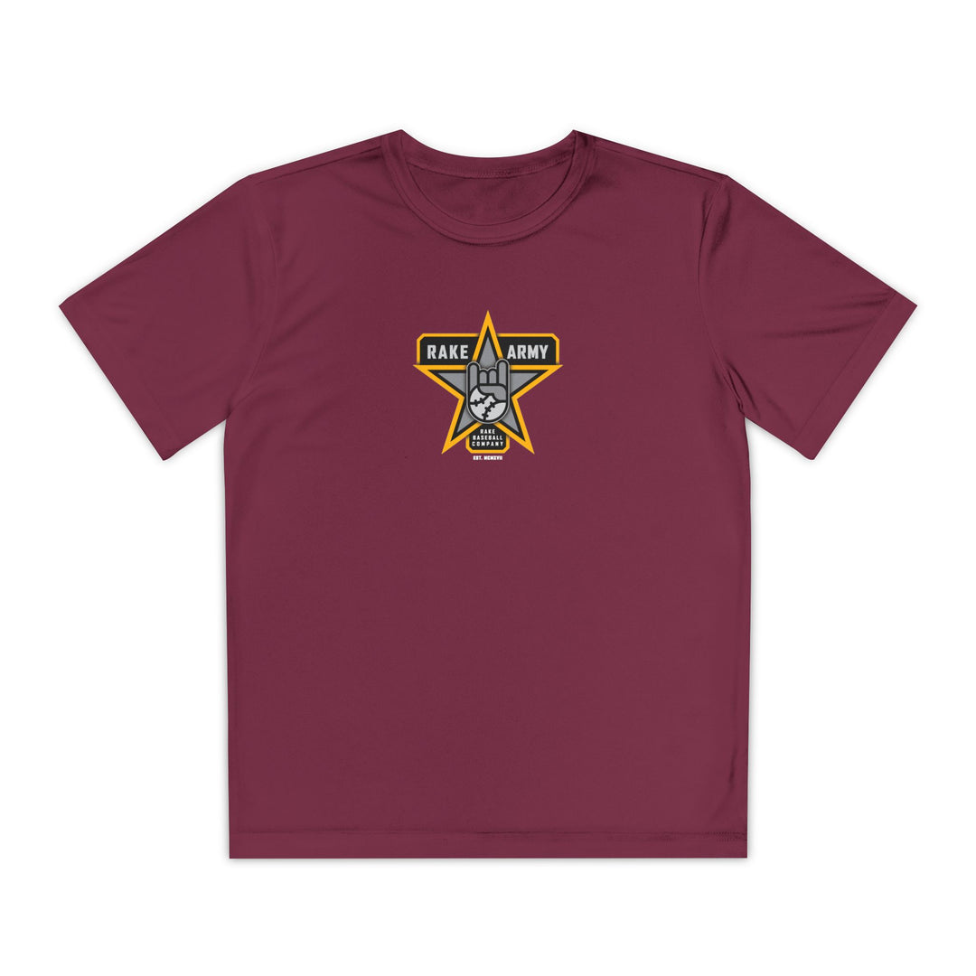 Kids Rake Army Dry Fit Tee - Rake Baseball Company - RAKE BASEBALL | BASEBALL T-SHIRT | BASEBALL CLOTHING | GOOD VIBES ONLY