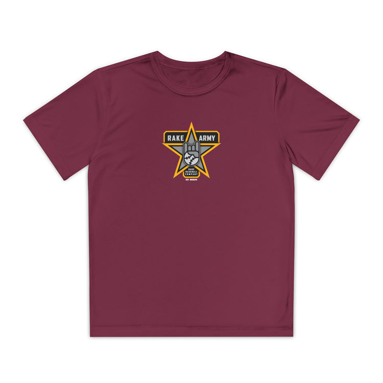 Kids Rake Army Dry Fit Tee - Rake Baseball Company - RAKE BASEBALL | BASEBALL T-SHIRT | BASEBALL CLOTHING | GOOD VIBES ONLY