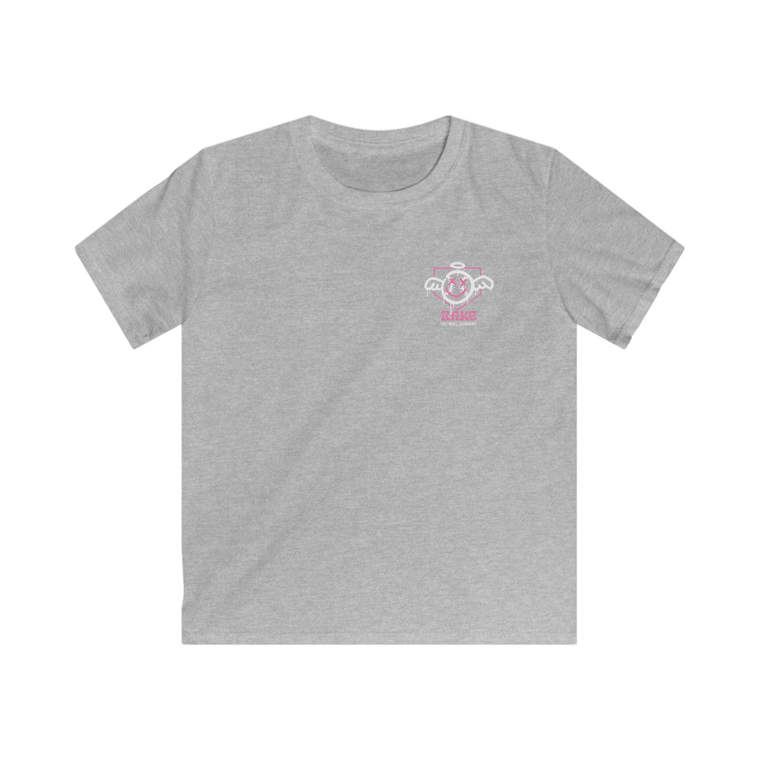Kids She Angel Drip Softball Tee - Rake Baseball Company - RAKE BASEBALL | BASEBALL T-SHIRT | BASEBALL CLOTHING | GOOD VIBES ONLY