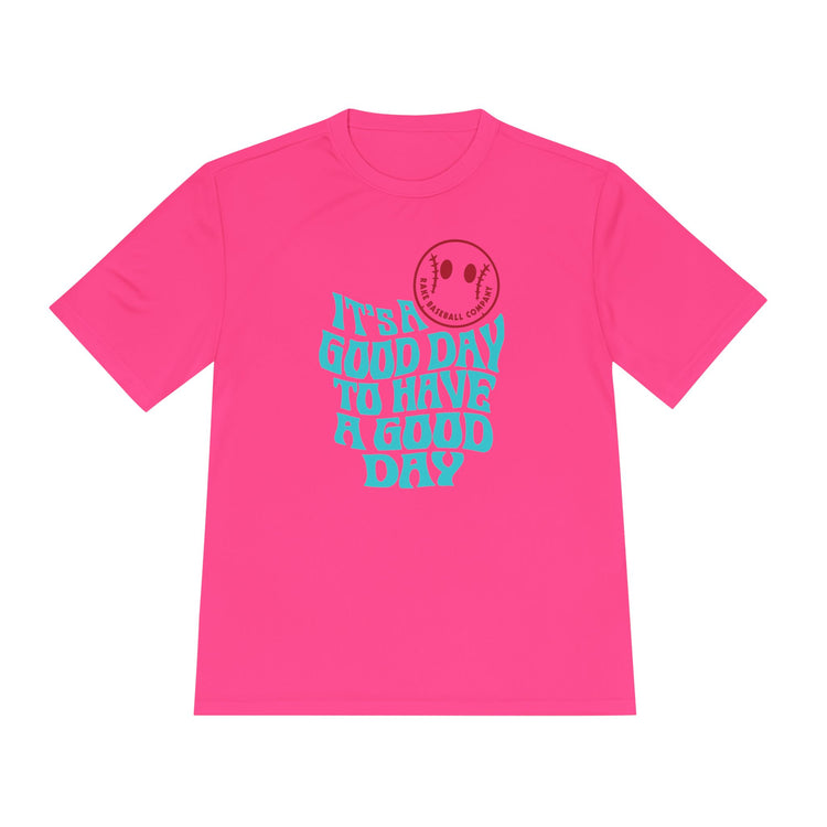 It's A Good Day Dry Fit Tee - Rake Baseball Company - RAKE BASEBALL | BASEBALL T-SHIRT | BASEBALL CLOTHING | GOOD VIBES ONLY