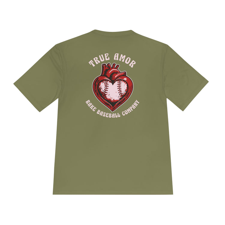 True Amor Baseball Dry Fit Tee - Rake Baseball Company - RAKE BASEBALL | BASEBALL T-SHIRT | BASEBALL CLOTHING | GOOD VIBES ONLY