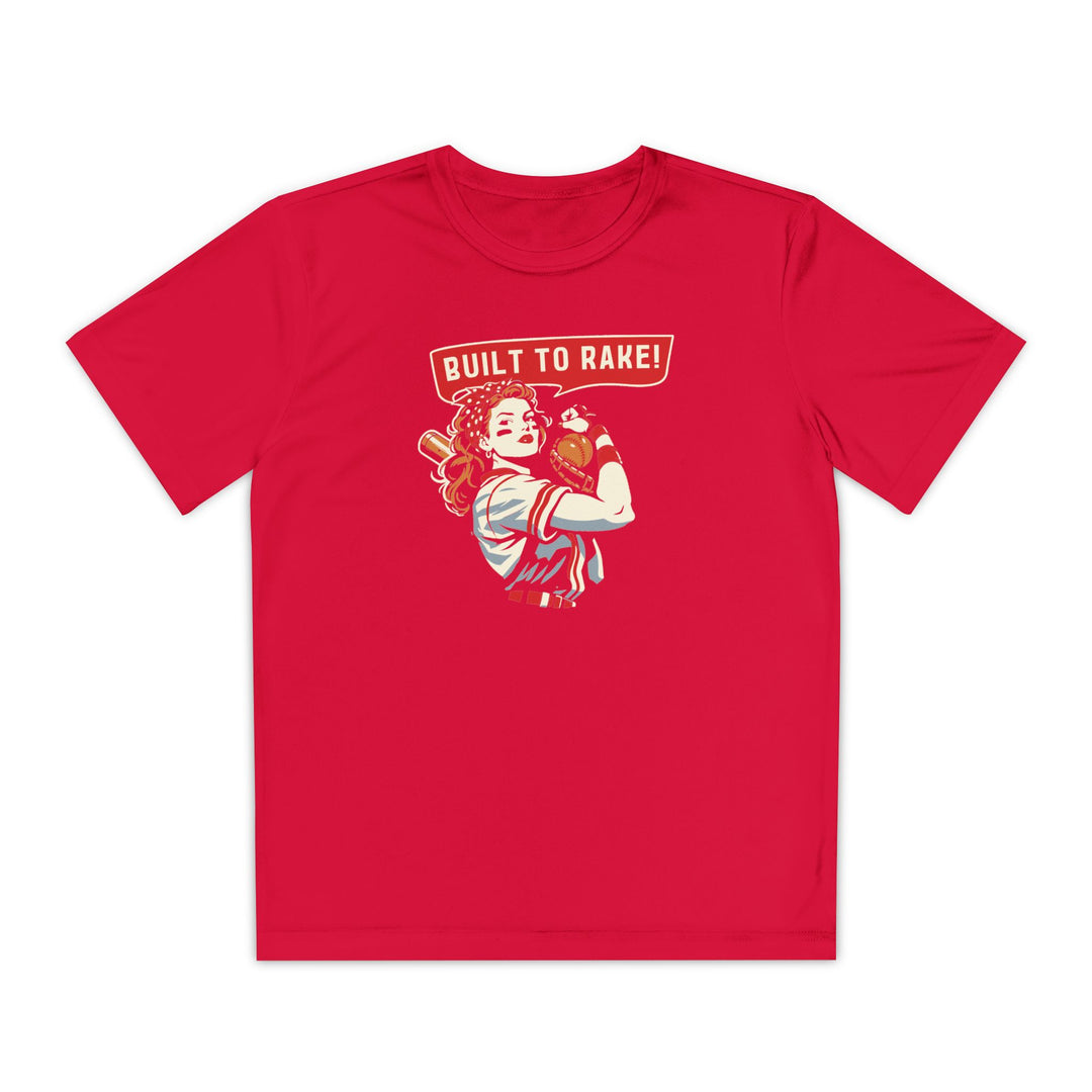 Kids Built To Rake Softball Dry Fit Tee - Rake Baseball Company - RAKE BASEBALL | BASEBALL T-SHIRT | BASEBALL CLOTHING | GOOD VIBES ONLY