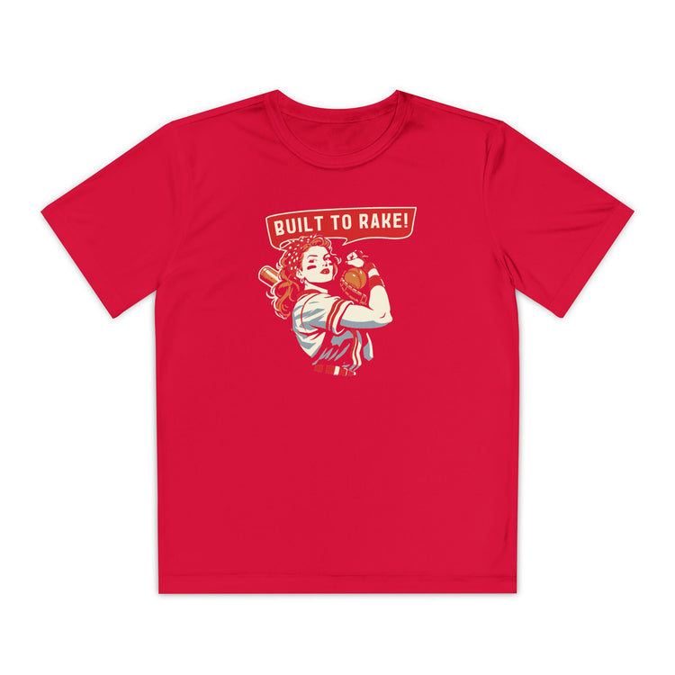 Kids Built To Rake Softball Dry Fit Tee - Rake Baseball Company - RAKE BASEBALL | BASEBALL T-SHIRT | BASEBALL CLOTHING | GOOD VIBES ONLY