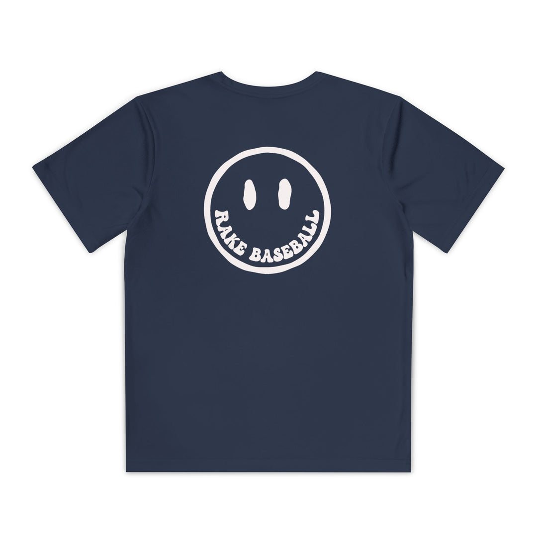 Kids Rake Smile Dry Fit Tee - Rake Baseball Company - RAKE BASEBALL | BASEBALL T-SHIRT | BASEBALL CLOTHING | GOOD VIBES ONLY