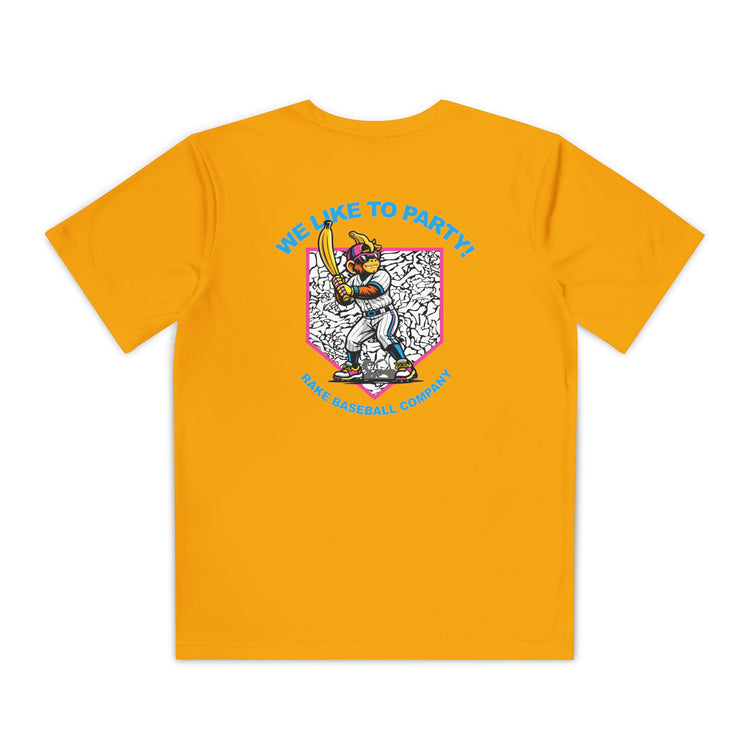 Kids Party Animals Inspired Dry Fit Tee - Rake Baseball Company - RAKE BASEBALL | BASEBALL T-SHIRT | BASEBALL CLOTHING | GOOD VIBES ONLY