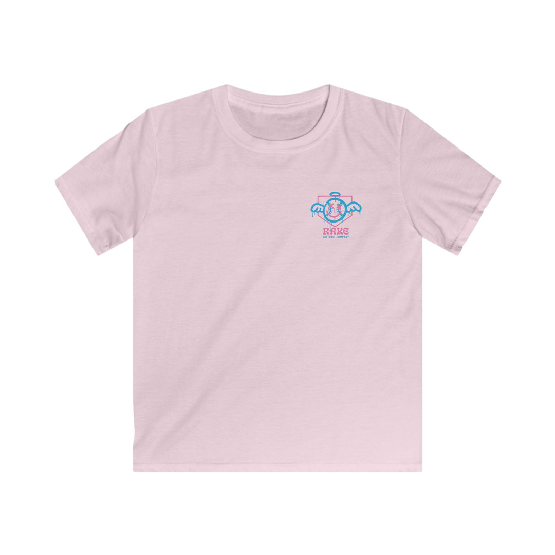 Kids She Angel Drip Softball Tee - Rake Baseball Company - RAKE BASEBALL | BASEBALL T-SHIRT | BASEBALL CLOTHING | GOOD VIBES ONLY