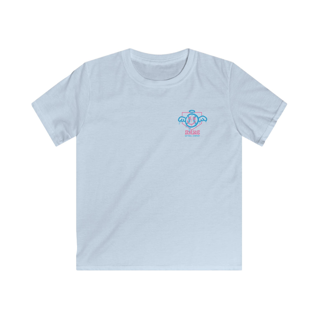 Kids She Angel Drip Softball Tee - Rake Baseball Company - RAKE BASEBALL | BASEBALL T-SHIRT | BASEBALL CLOTHING | GOOD VIBES ONLY