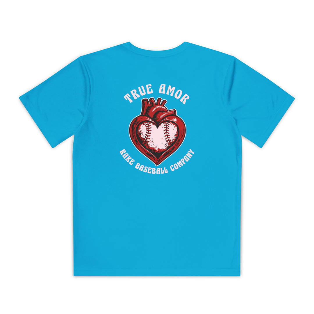 Kids True Amor Baseball Dry Fit Tee - Rake Baseball Company - RAKE BASEBALL | BASEBALL T-SHIRT | BASEBALL CLOTHING | GOOD VIBES ONLY