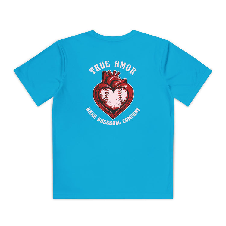 Kids True Amor Baseball Dry Fit Tee - Rake Baseball Company - RAKE BASEBALL | BASEBALL T-SHIRT | BASEBALL CLOTHING | GOOD VIBES ONLY