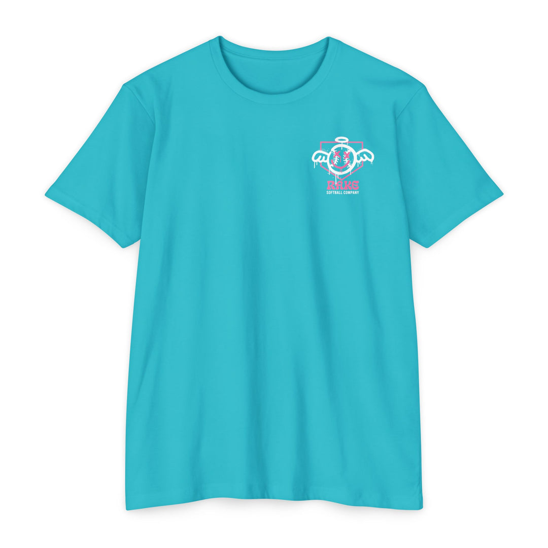 She Angel Drip Softball Tee - Rake Baseball Company - RAKE BASEBALL | BASEBALL T-SHIRT | BASEBALL CLOTHING | GOOD VIBES ONLY