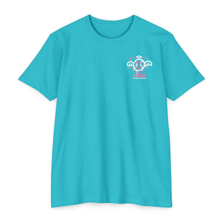 She Angel Drip Softball Tee - Rake Baseball Company - RAKE BASEBALL | BASEBALL T-SHIRT | BASEBALL CLOTHING | GOOD VIBES ONLY