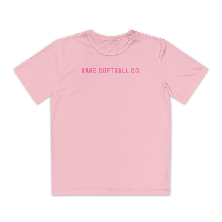 Kids Rake Softball Company Dry Fit Tee - Rake Baseball Company - RAKE BASEBALL | BASEBALL T-SHIRT | BASEBALL CLOTHING | GOOD VIBES ONLY