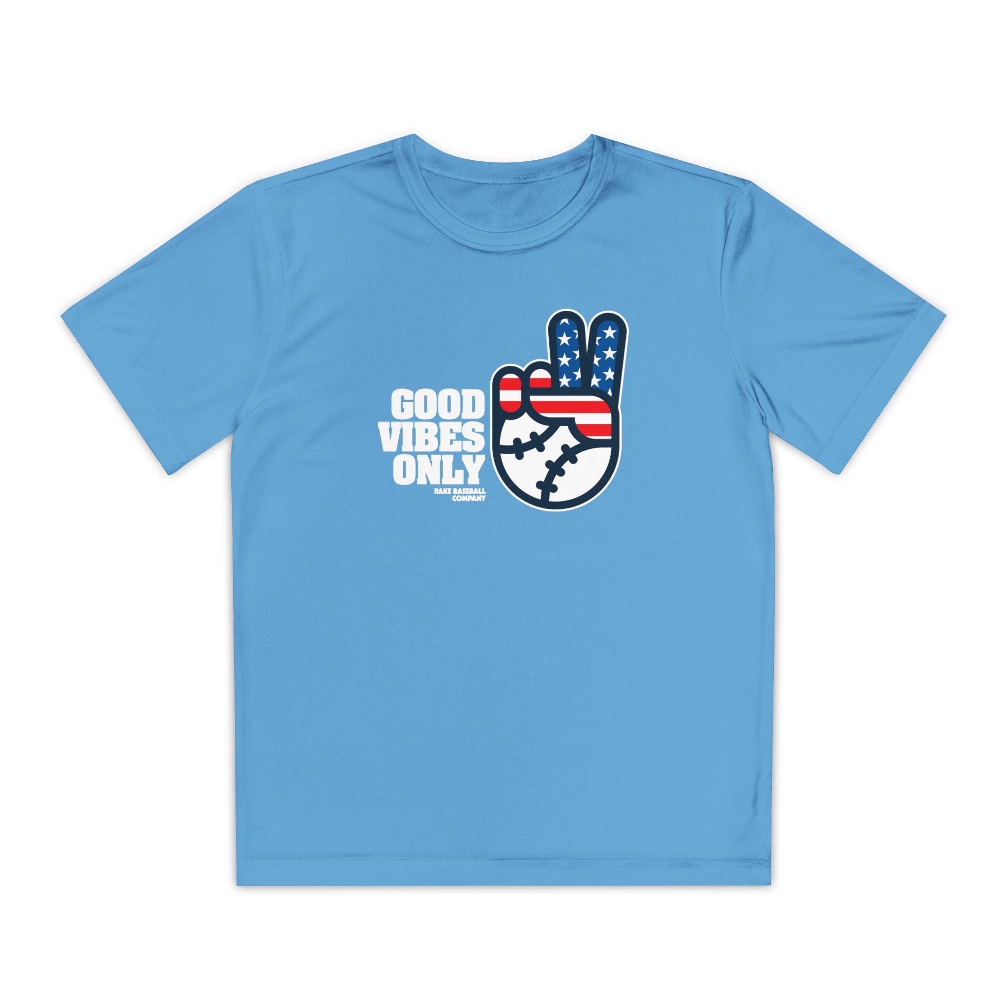Kids GVO Stars and Stripes Edition Dry Fit Tee - Rake Baseball Company - RAKE BASEBALL | BASEBALL T-SHIRT | BASEBALL CLOTHING | GOOD VIBES ONLY
