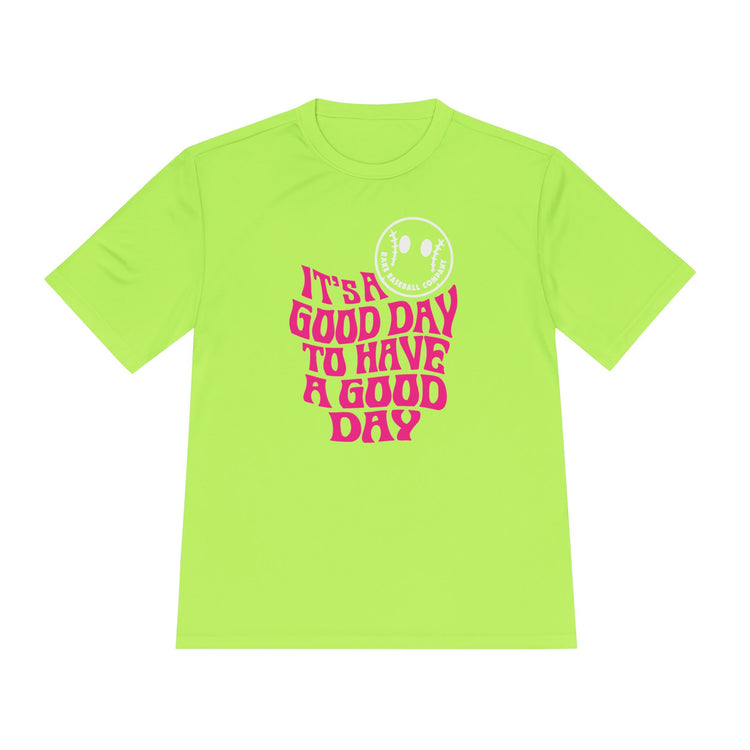 It's A Good Day Dry Fit Tee - Rake Baseball Company - RAKE BASEBALL | BASEBALL T-SHIRT | BASEBALL CLOTHING | GOOD VIBES ONLY