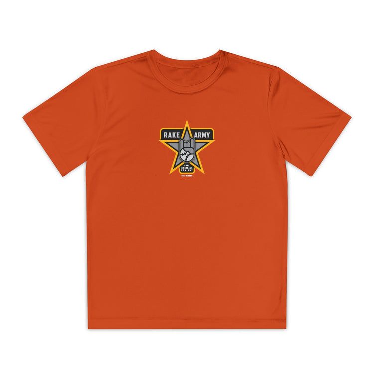 Kids Rake Army Dry Fit Tee - Rake Baseball Company - RAKE BASEBALL | BASEBALL T-SHIRT | BASEBALL CLOTHING | GOOD VIBES ONLY