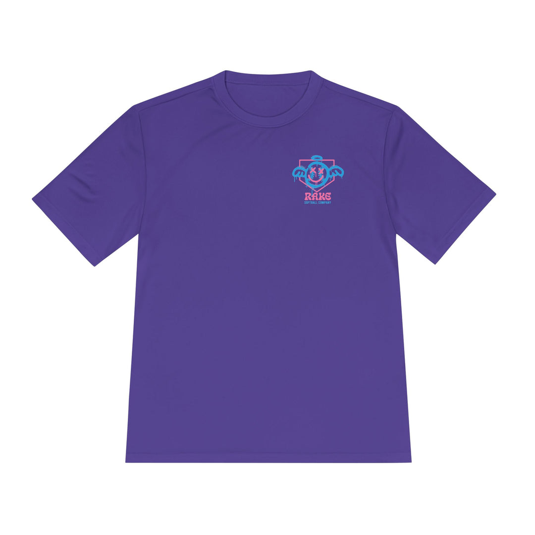 She Angel Drip Softball Dry Fit Tee - Rake Baseball Company - RAKE BASEBALL | BASEBALL T-SHIRT | BASEBALL CLOTHING | GOOD VIBES ONLY