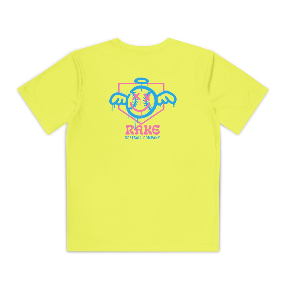 Kids She Angel Drip Softball Dry Fit Tee - Rake Baseball Company - RAKE BASEBALL | BASEBALL T-SHIRT | BASEBALL CLOTHING | GOOD VIBES ONLY
