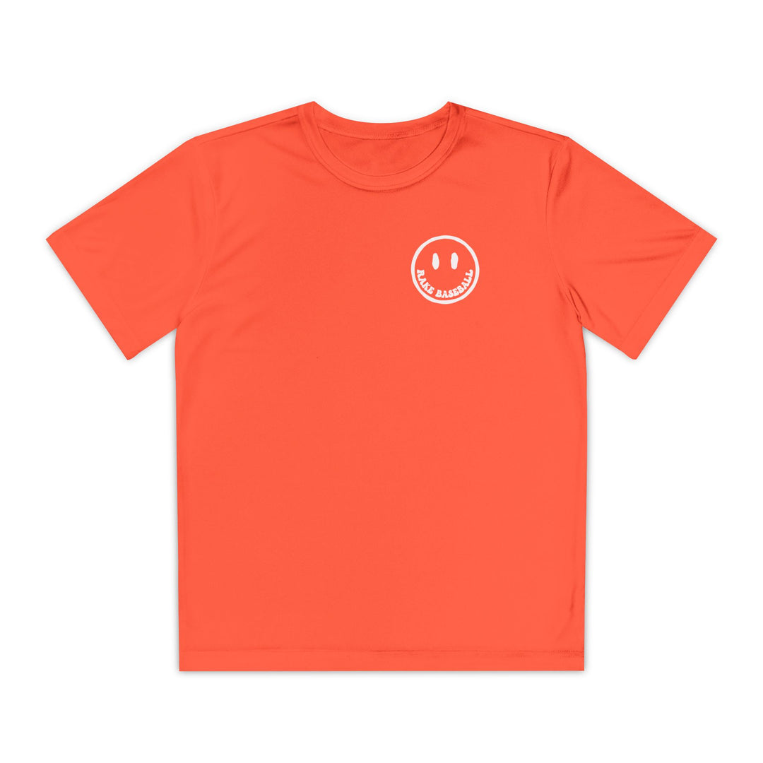 Kids Rake Smile Dry Fit Tee - Rake Baseball Company - RAKE BASEBALL | BASEBALL T-SHIRT | BASEBALL CLOTHING | GOOD VIBES ONLY