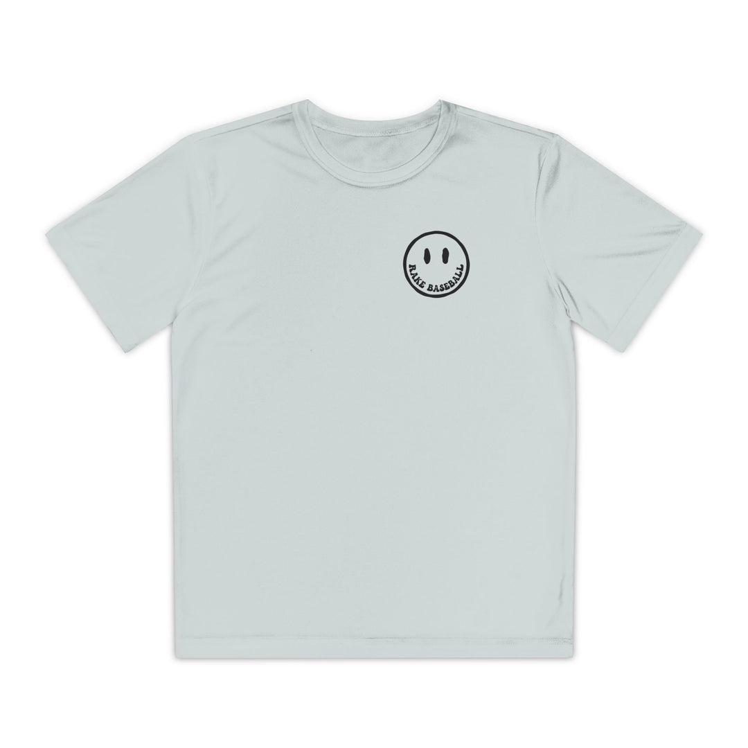 Kids Rake Smile Dry Fit Tee - Rake Baseball Company - RAKE BASEBALL | BASEBALL T-SHIRT | BASEBALL CLOTHING | GOOD VIBES ONLY