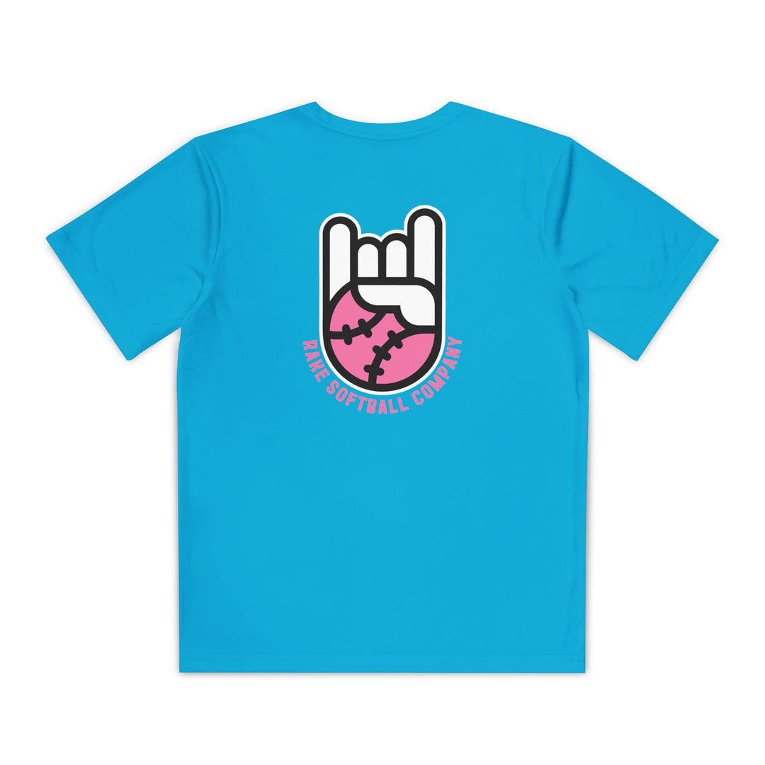Kids Rake Softball Company Dry Fit Tee - Rake Baseball Company - RAKE BASEBALL | BASEBALL T-SHIRT | BASEBALL CLOTHING | GOOD VIBES ONLY