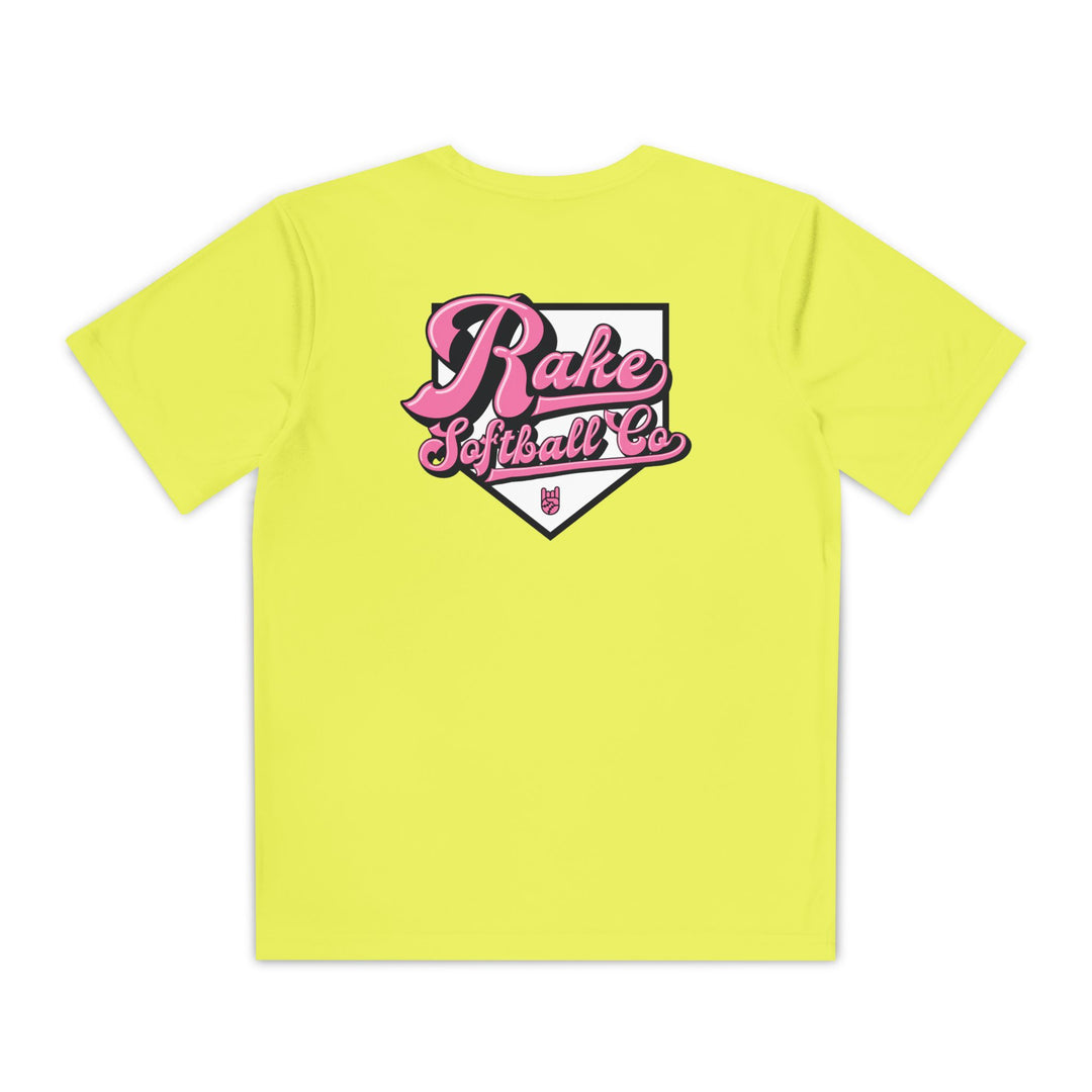 Kids Rake Softball Co. Dry Fit Tee - Rake Baseball Company - RAKE BASEBALL | BASEBALL T-SHIRT | BASEBALL CLOTHING | GOOD VIBES ONLY