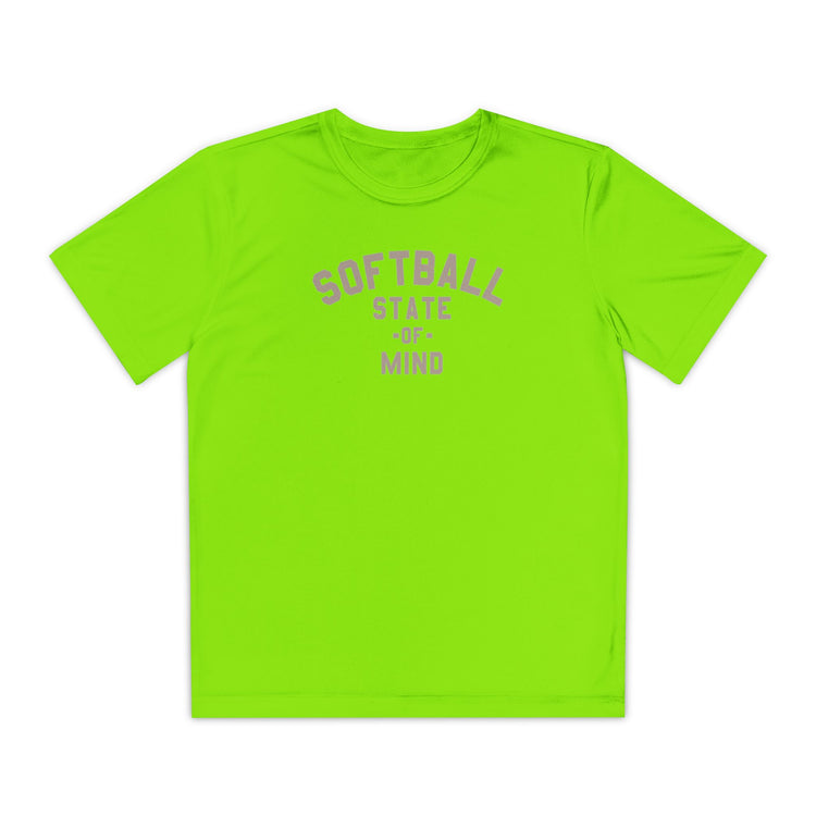 Kids Softball State Of Mind Dry Fit Tee - Rake Baseball Company - RAKE BASEBALL | BASEBALL T-SHIRT | BASEBALL CLOTHING | GOOD VIBES ONLY