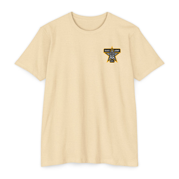 Unisex Graphic Rake Army T-Shirt, Casual Tee, Vintage Style, Gift for Music Lovers, Comfortable Everyday Wear, Birthday Gift, Festival Outfit - Rake Baseball Company - RAKE BASEBALL | BASEBALL T-SHIRT | BASEBALL CLOTHING | GOOD VIBES ONLY