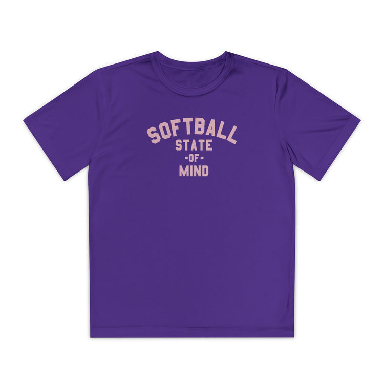 Kids Softball State Of Mind Dry Fit Tee - Rake Baseball Company - RAKE BASEBALL | BASEBALL T-SHIRT | BASEBALL CLOTHING | GOOD VIBES ONLY