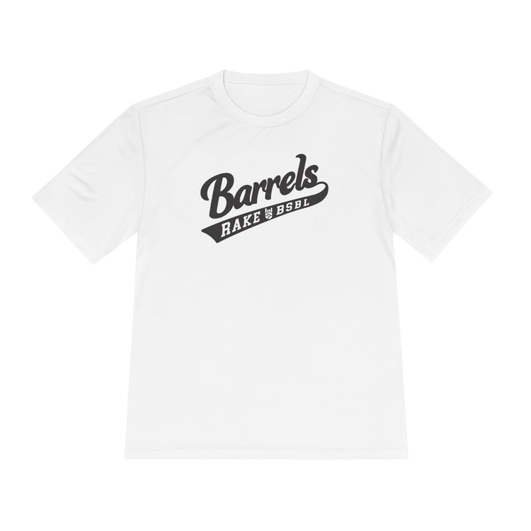 Barrels Dry Fit Tee - Rake Baseball Company - RAKE BASEBALL | BASEBALL T-SHIRT | BASEBALL CLOTHING | GOOD VIBES ONLY