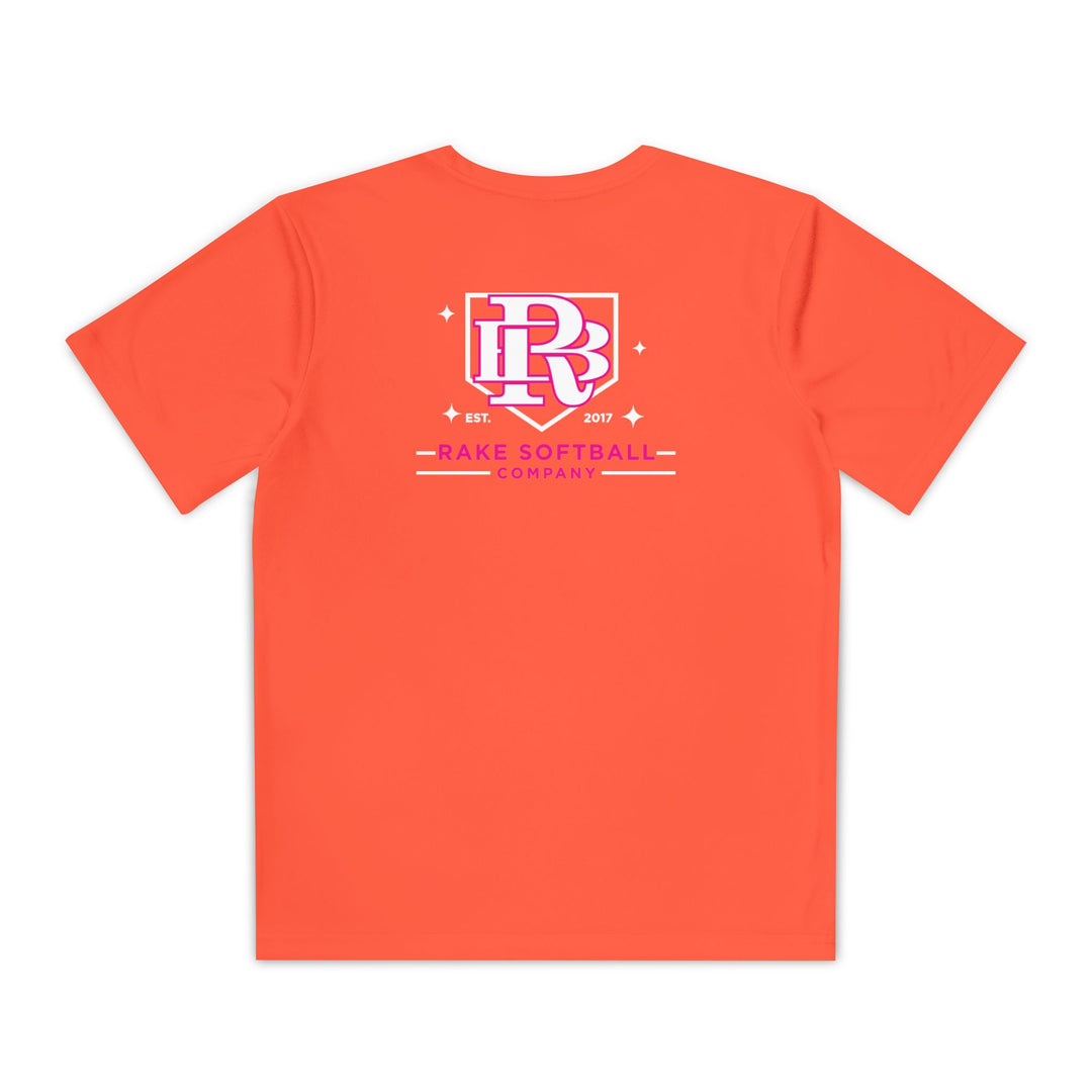 Kids RB Homeplate Softball Dry Fit Tee - Rake Baseball Company - RAKE BASEBALL | BASEBALL T-SHIRT | BASEBALL CLOTHING | GOOD VIBES ONLY