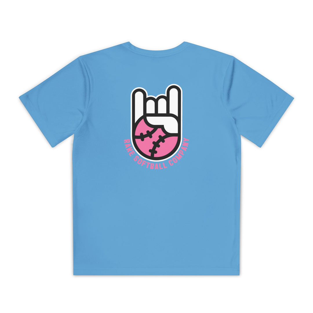 Kids Rake Softball Company Dry Fit Tee - Rake Baseball Company - RAKE BASEBALL | BASEBALL T-SHIRT | BASEBALL CLOTHING | GOOD VIBES ONLY