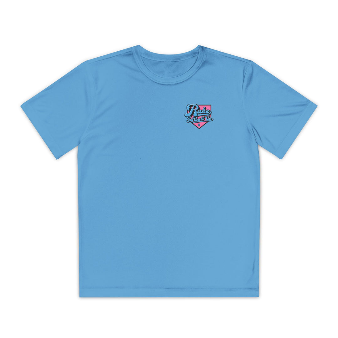 Kids Rake Softball Co. Dry Fit Tee - Rake Baseball Company - RAKE BASEBALL | BASEBALL T-SHIRT | BASEBALL CLOTHING | GOOD VIBES ONLY