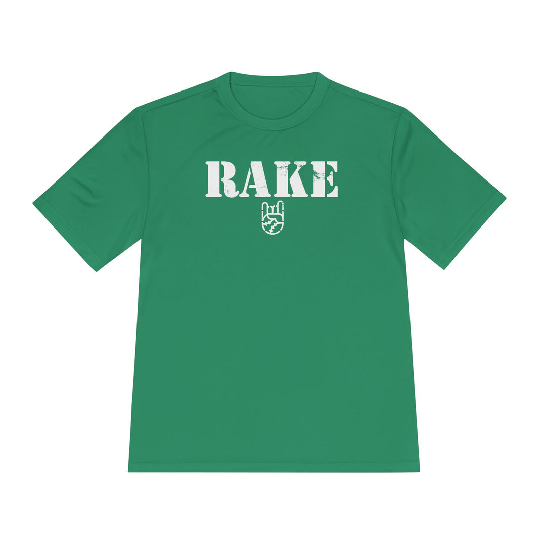 Rake Stencil Dry Fit Tee - Rake Baseball Company - RAKE BASEBALL | BASEBALL T-SHIRT | BASEBALL CLOTHING | GOOD VIBES ONLY