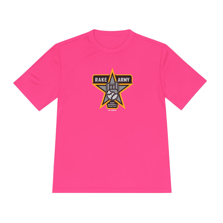 Rake Army Dry Fit Tee - Rake Baseball Company - RAKE BASEBALL | BASEBALL T-SHIRT | BASEBALL CLOTHING | GOOD VIBES ONLY