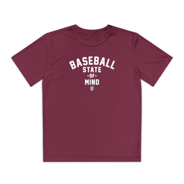 Kids Baseball State Of Mind Dry Fit Tee - Rake Baseball Company - RAKE BASEBALL | BASEBALL T-SHIRT | BASEBALL CLOTHING | GOOD VIBES ONLY