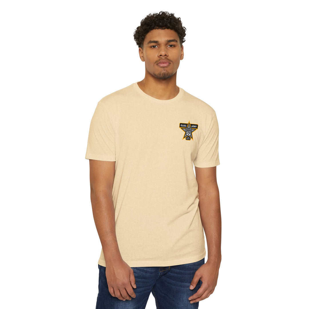 Unisex Graphic Rake Army T-Shirt, Casual Tee, Vintage Style, Gift for Music Lovers, Comfortable Everyday Wear, Birthday Gift, Festival Outfit - Rake Baseball Company - RAKE BASEBALL | BASEBALL T-SHIRT | BASEBALL CLOTHING | GOOD VIBES ONLY