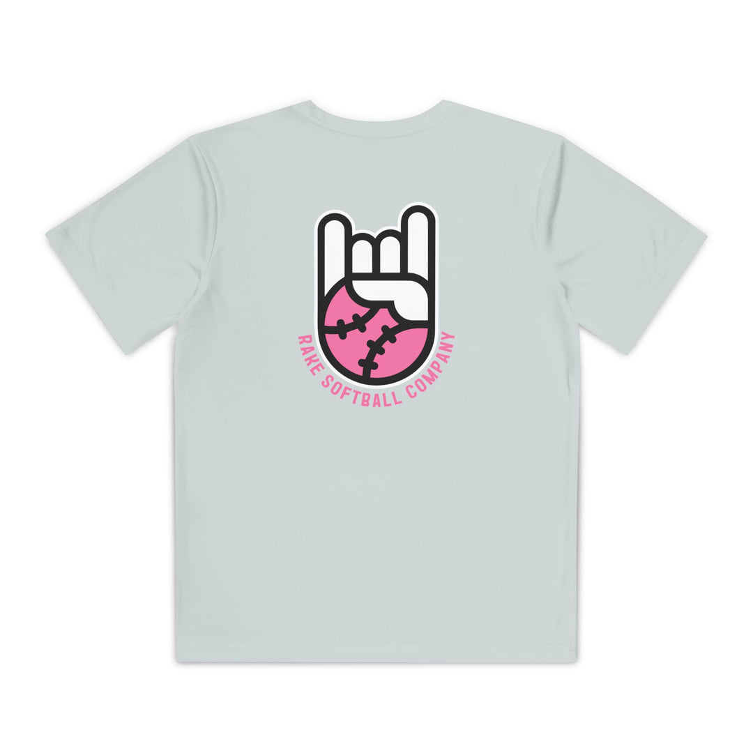 Kids Rake Softball Company Dry Fit Tee - Rake Baseball Company - RAKE BASEBALL | BASEBALL T-SHIRT | BASEBALL CLOTHING | GOOD VIBES ONLY