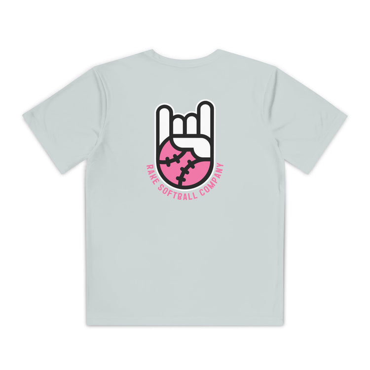 Kids Rake Softball Company Dry Fit Tee - Rake Baseball Company - RAKE BASEBALL | BASEBALL T-SHIRT | BASEBALL CLOTHING | GOOD VIBES ONLY