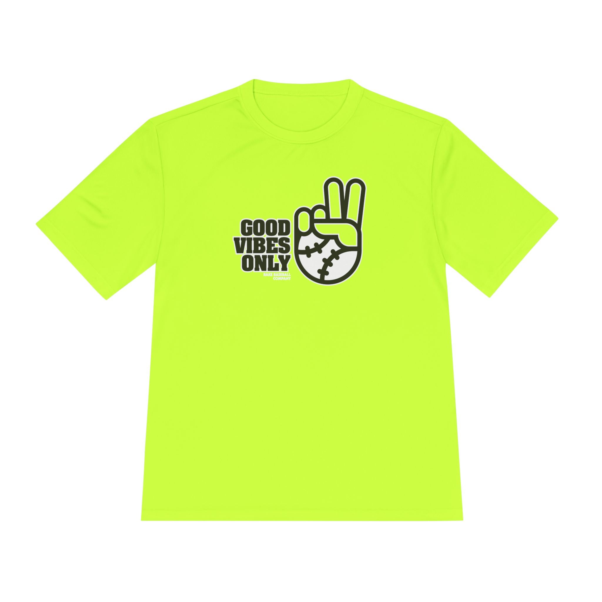Good Vibes Only Dry Fit Tee - Rake Baseball Company - RAKE BASEBALL | BASEBALL T-SHIRT | BASEBALL CLOTHING | GOOD VIBES ONLY