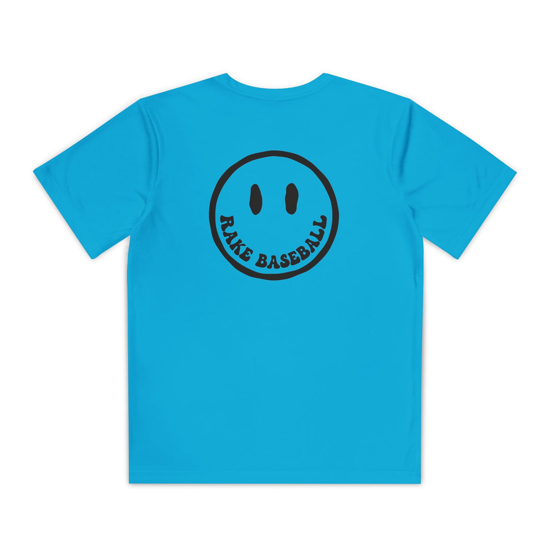 Kids Rake Smile Dry Fit Tee - Rake Baseball Company - RAKE BASEBALL | BASEBALL T-SHIRT | BASEBALL CLOTHING | GOOD VIBES ONLY