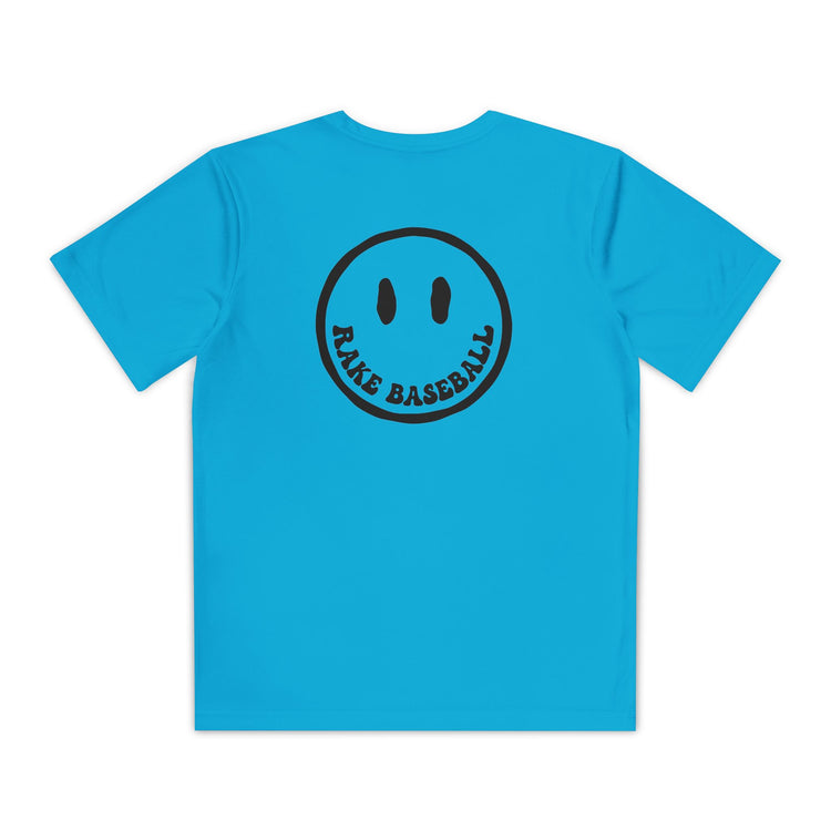 Kids Rake Smile Dry Fit Tee - Rake Baseball Company - RAKE BASEBALL | BASEBALL T-SHIRT | BASEBALL CLOTHING | GOOD VIBES ONLY