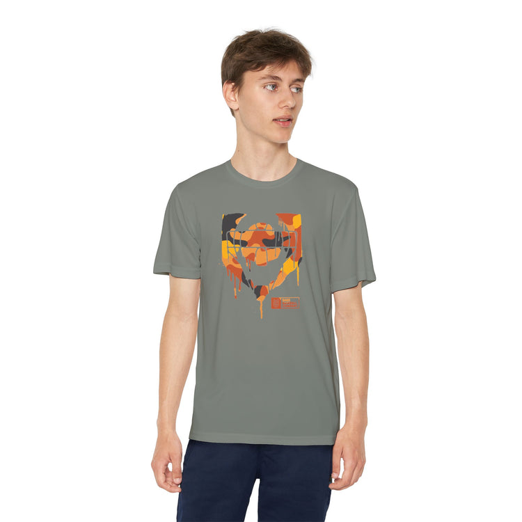 Kids Catcher's Drip Orange Camo Dry Fit Tee - Rake Baseball Company - RAKE BASEBALL | BASEBALL T-SHIRT | BASEBALL CLOTHING | GOOD VIBES ONLY